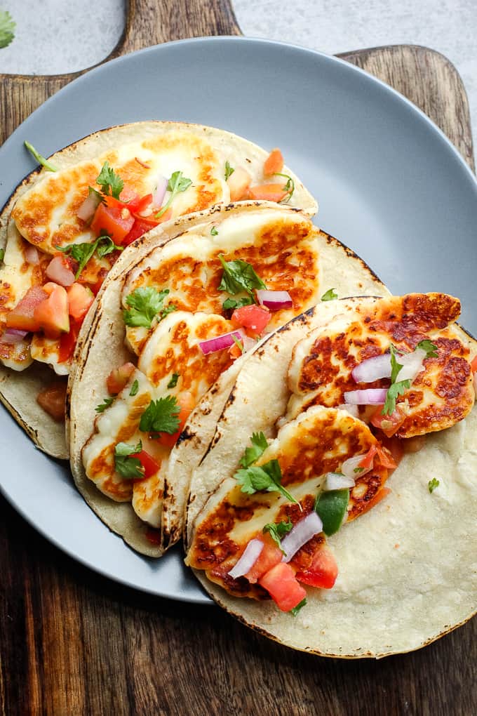 Baked Halloumi Tacos with Ras El Hanout Seasoning