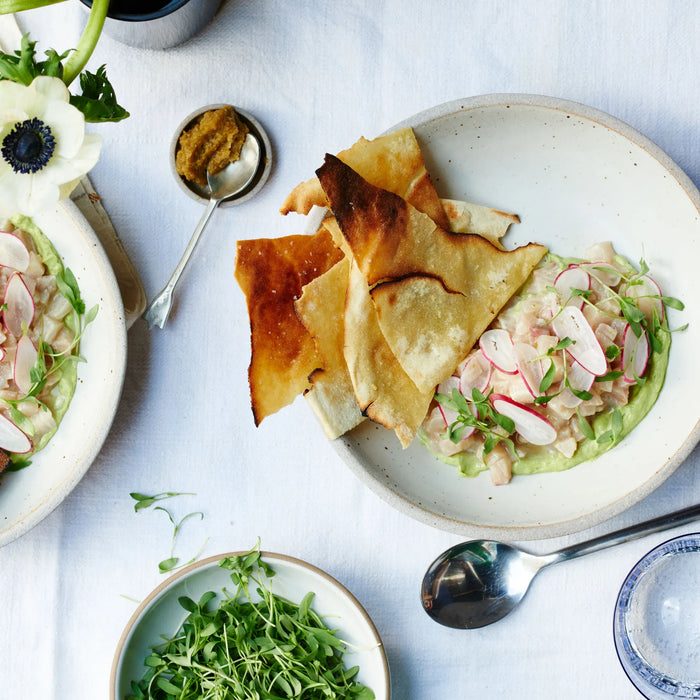 White Fish Tartare with Citrus and Avocado Cream